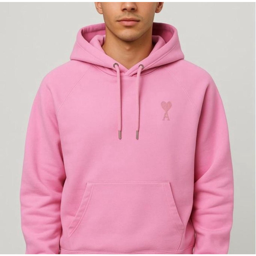 NWT- Ami Paris Pink Organic Cotton Hoodie – Large, New with Tags